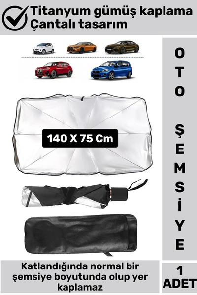 Wintoup Umbrelă de soare pentru parbriz, placată cu argint, din titan premium...