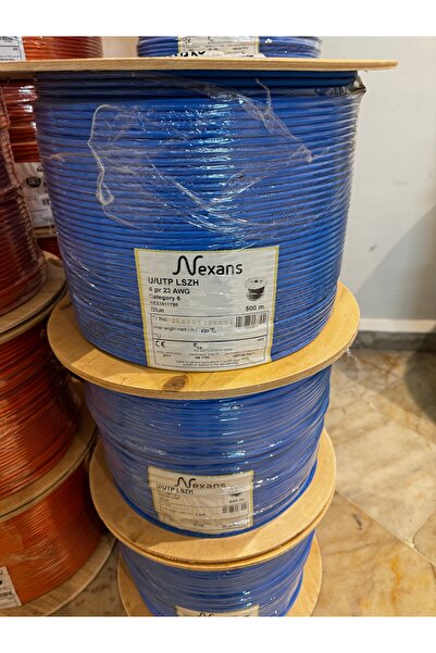 Nexans Cat 6 Halogen Free Utp 23AWG Kablo 500 Metre Mavi