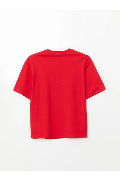 LC Waikiki Tricou de damă oversize cu imprimeu cu gât crew