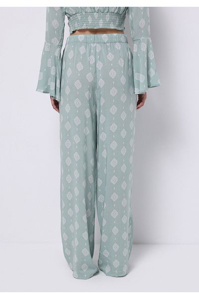 Colin's Regular Fit High Waist Wide Leg Women's Green Trousers