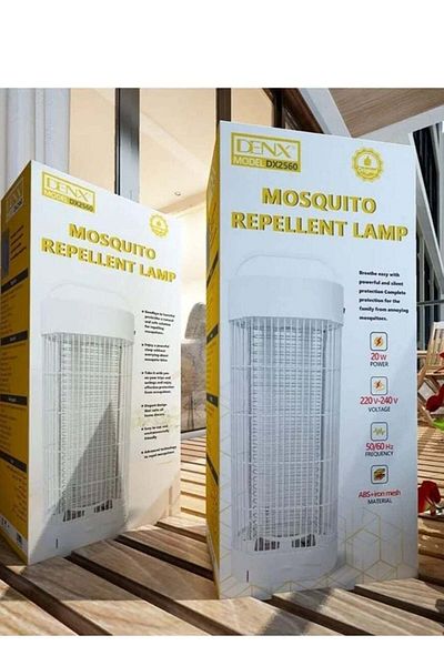Denx صاعق البعوض والحشرات داخلي وخارجي بقوة 20 واط عن طريق الصدمة الكهربائية وإضاءة LED 50/60 هرتز -