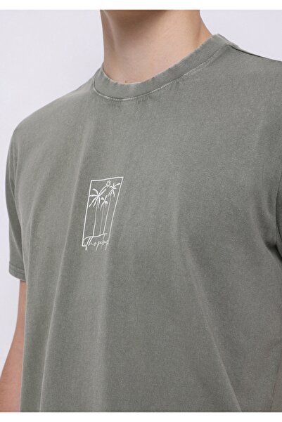 Colin's Регулярний крій, круглий виріз, прямий, чоловічий, зелений, короткий рукав, футболка