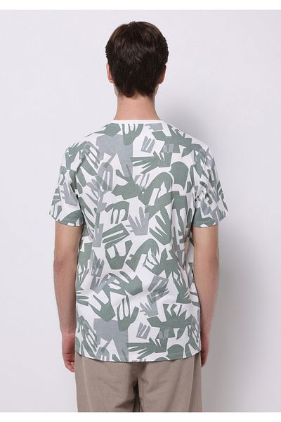 Colin's Regular Fit Round Neck Printed Men's Green Short Sleeve T-Shirt