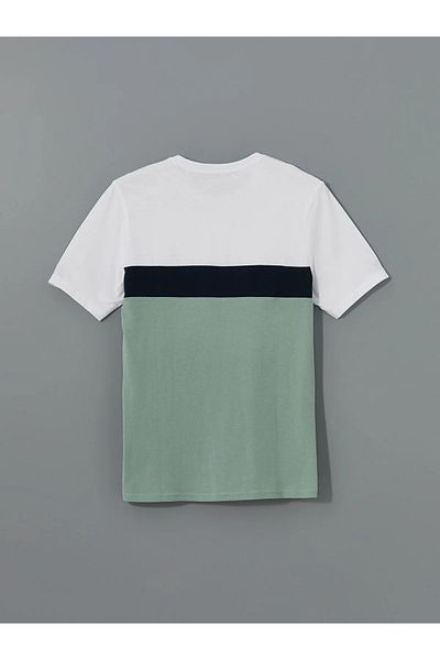 LC Waikiki Ανδρικό T-shirt με λαιμόκοψη με κοντό μανίκι Color Block