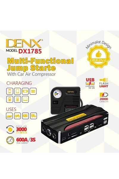 Denx بطارية اشتراك سيارة متنقلة مزودة بمنفاخ هواء متعدد الاستخدامات
