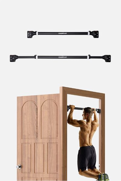 Champ Kit Home Pull-Up Bar for Doors - Easy No-Drill Installation - Adjustable to Fit All Doorways