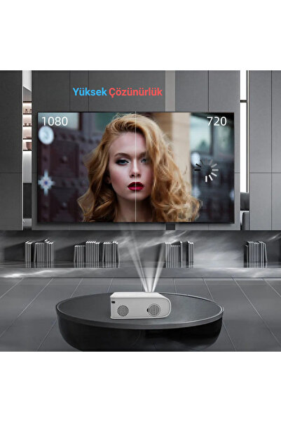 MultiZone P62 Full HD Destekli Mini Telefon Projeksiyon Cihazı WiFi iOS Android Uyumlu