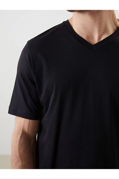 LC Waikiki Ανδρικό T-Shirt με λαιμόκοψη V χτενισμένο βαμβακερό