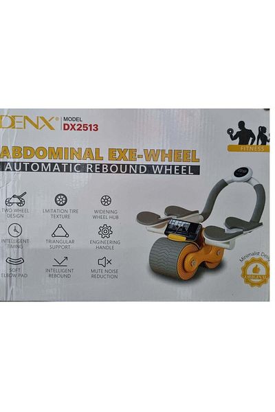 Denx عجلة دوارة للبطن مع دعم للكوع وشاشة توقيت وحامل للهاتف المحمول/تدوير البطن