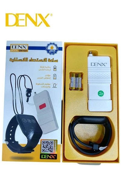 Denx زر استدعاء مقدم الرعاية اللاسلكي زر استدعاء الطوارئ الذكي بمدى 1000 متر مع جهاز استقبال قابل لإعادة الشحن
