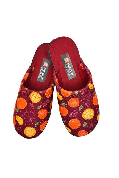 GEZER Women's Red Slippers With Fruit Print Size 40, 24.5 Centimeters – Comfortable And Warm