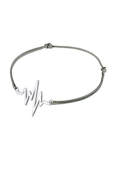 ELLI Bracelet Herzschlag Textil Trend Geo 925 Sterling Silber