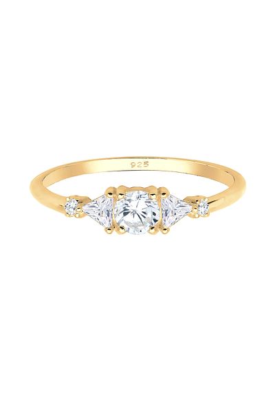 ELLI Ring Premium Ring Ladies Filigree Geo Sparkling With Zirconia Crystals In 925 Sterling Silver G