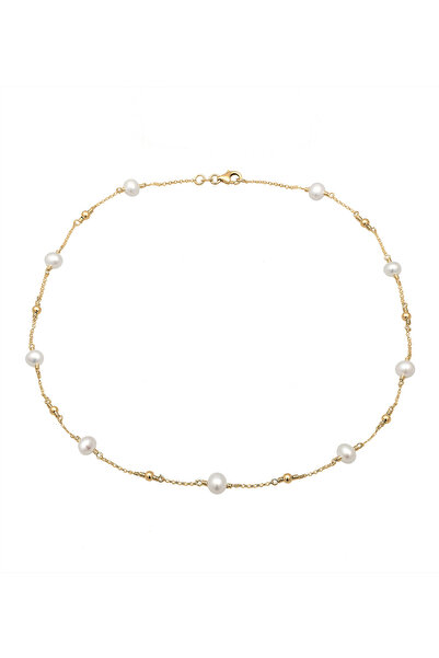 ELLI Dámský náhrdelník s kuličkami filigrán s kultivovanými sladkovodními perlami ze sterlingového stříbra 925, pozlacený