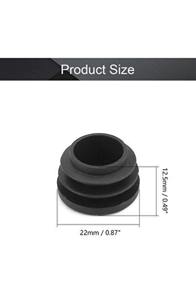 Generic MroMax 50Pcs 0.87" OD Plastic Round Plugs Black Tubing End Cap Inserts for Metal Tubing and Fences P