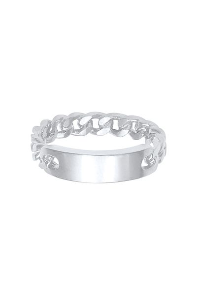 ELLI Ring Damen Bandring Plättchen Panzerkette Trend Blogger aus 925 Sterling Silber