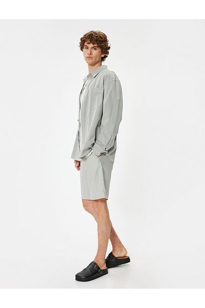 Koton New Season Bermuda Shorts Linen Chino Pocket Detailed