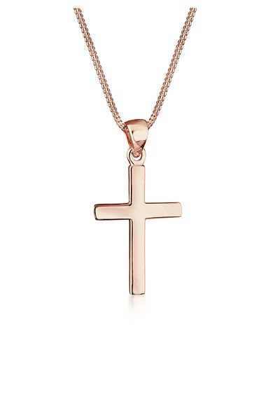 ELLI Halskette Damen Kreuz Symbol Basic 925 Sterling Silber