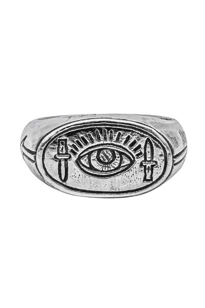 HAZE & GLORY Ring Hg - Ring Herren in 925 Sterling Silber, Schmuck Herren, Silberring Oxidiert, Auge