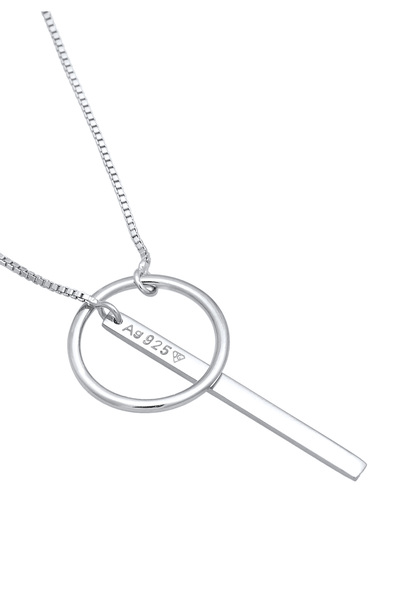 ELLI Dámský náhrdelník Y-chain Circle Rod Geo ze sterlingového stříbra 925