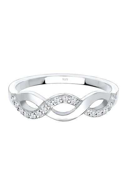 ELLI Ring Ring Knoten Wellen Infinity Zirkonia 925 Silber