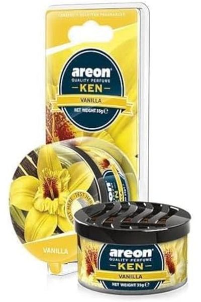 Areon Ken Car Air Freshener - Vanilla Scent, Long-Lasting Fragrance - Portable Fragrant Deodorizer w