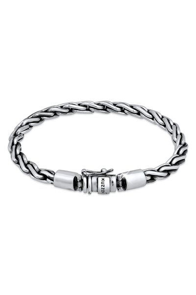 KUZZOI Armband Panzerkette kubanische Kette Fein 925 Sterling Silber