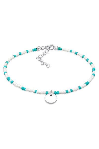 ELLI Bracelet Plättchen Anhänger Beads Kugeln Bunt 925 Silber