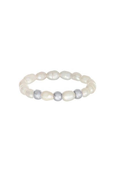 ELLI Ring Damen Beads Trend mit Süßwasser-Zuchtperlen in 925 Sterling Silber vergoldet