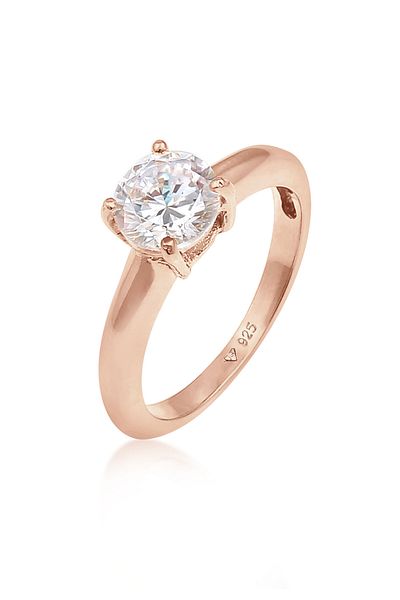 ELLI Inel pentru femei - cristal de zirconiu solitar, argint 925