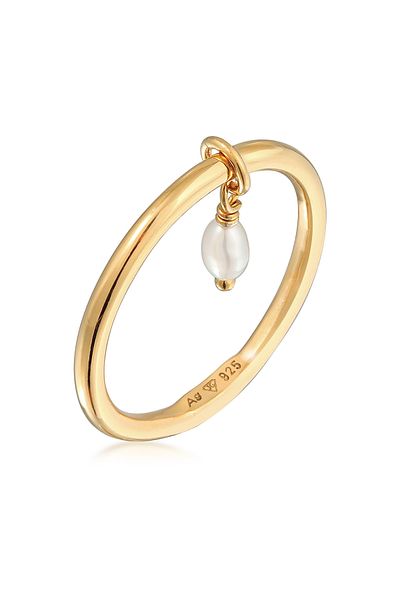 ELLI Ring Ladies Stack Basic With Freshwater Cultured Pearl In 925 Sterling Silver