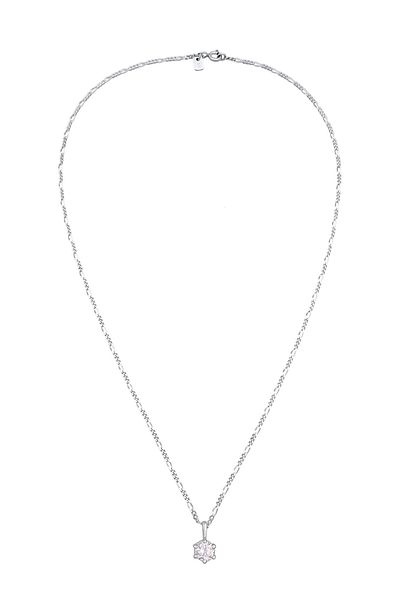 KUZZOI Halskette Herren Solitär Anhänger mit Zirkonia Kristallen in 925 Sterling Silber