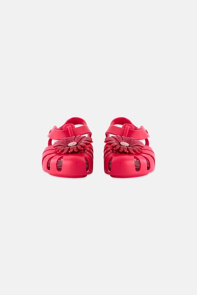 ZAXY Toddlers Girl Daisy Baby Velcro Sandals, Dark Pink