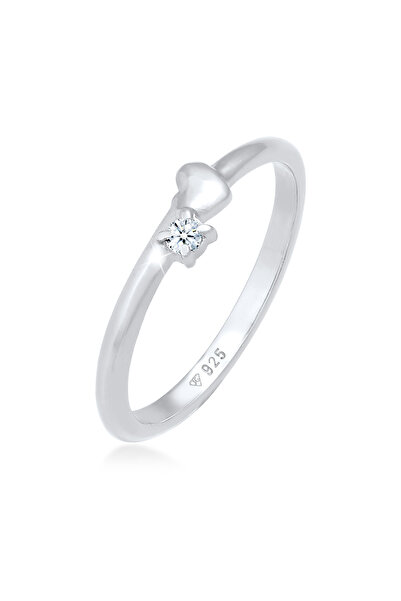 ELLI Ring Diamant (0.03 ct.) Herz Symbol 925 Sterling Silber