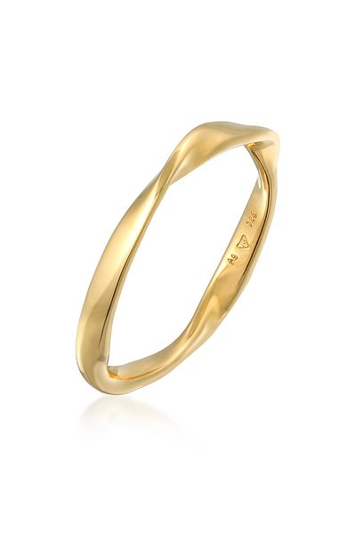 ELLI Ring Ladies Band Twisted Stack Basic In 925 Sterling Silver