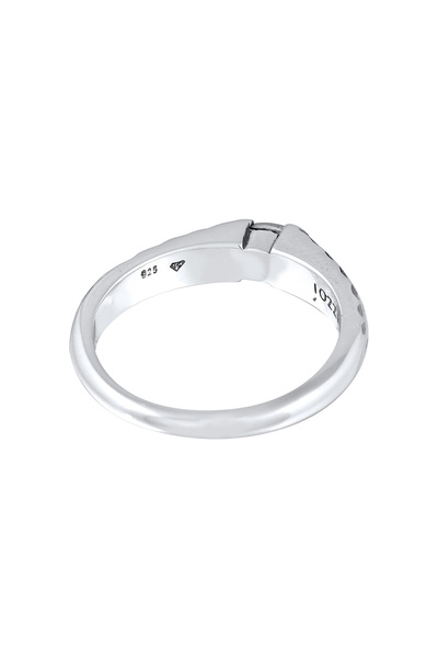 KUZZOI Pánský prsten Band Vintage Used s labradoritem ze sterlingového stříbra 925