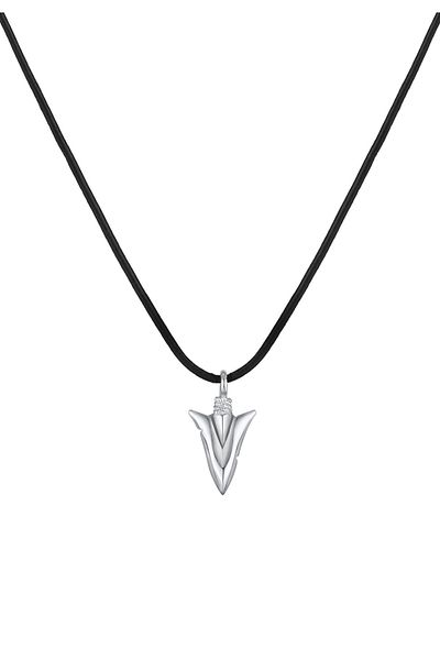 KUZZOI Necklace Pfeil Arrow Spitze Anhänger Echtleder 925 Silber