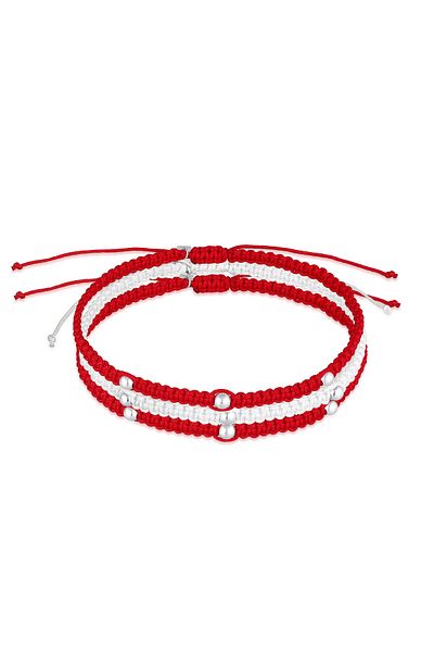 KUZZOI Bracelet Men's Set Football Fan Germany With Nylon In 925 Sterling Silver
