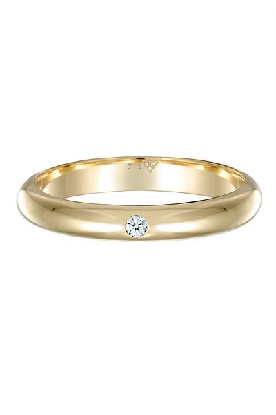 ELLI Ring Ehering Solitär Diamant 0.03 ct. 375 Gelbgold