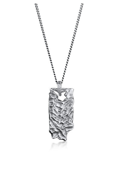 KUZZOI Halskette Herren Anhänger Rechteck in 925 Sterling Silber