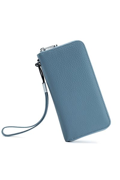 OEM ortofel dama vienod, genuine leather, RFID, 19.5 x 10.5 x 2.2 cm, blue