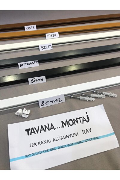 özdeğer home 150CM TAVANA MONTAJ TEK KANALLI ALÜMİNYUM RAY PERDE KORNİŞ