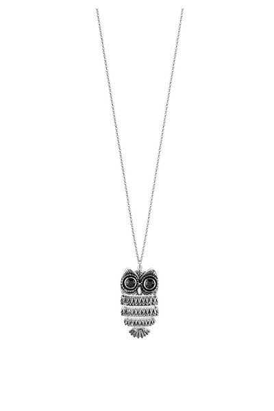 ELLI Necklace Halskette Eule Tier Natur Kristalle 925 Silber