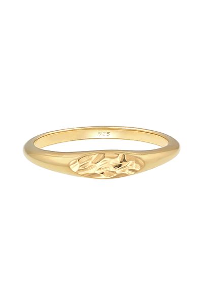 ELLI Ring Pinky Hammered Minimal In 925 Sterling Silver