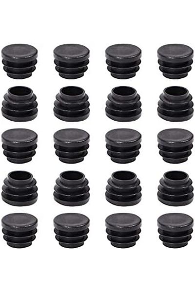 Generic MroMax 50Pcs 0.75" OD Plastic Round Plugs Black Tubing End Cap Inserts for Metal Tubing and Fences P