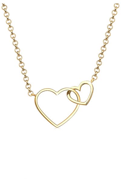 ELLI Necklace Ladies Heart Pendant Intertwined In 925 Sterling Silver Gold Plated
