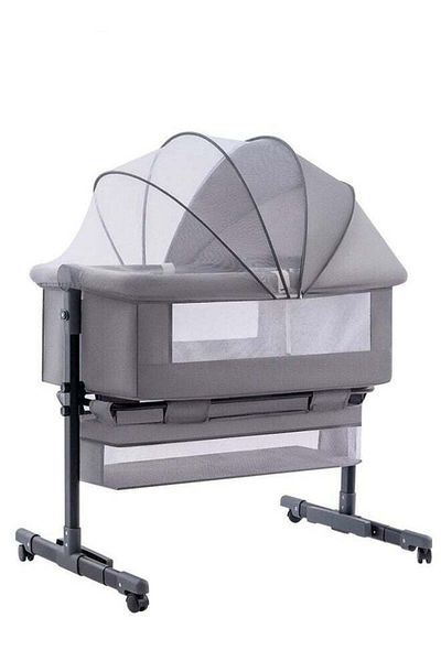 Cady One Foldable and Portable Baby Crib 3-in-1 for Travel with Adjustable Height and Breathable Mesh - Dark