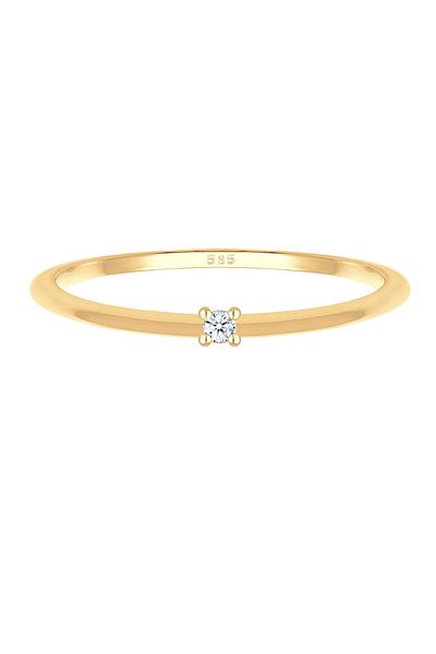 ELLI Ring Verlobung Solitär Diamant 585 Gelbgold