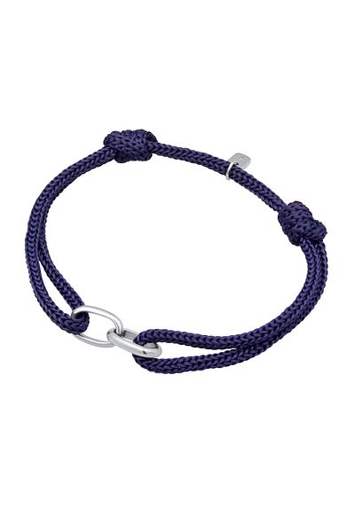 KUZZOI Náramek Pánské Links Oválný S Nylonem V 925 Sterling Silver