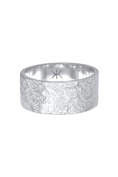 KUZZOI Ring Herren Bandring Organic Struktur 925 Silber